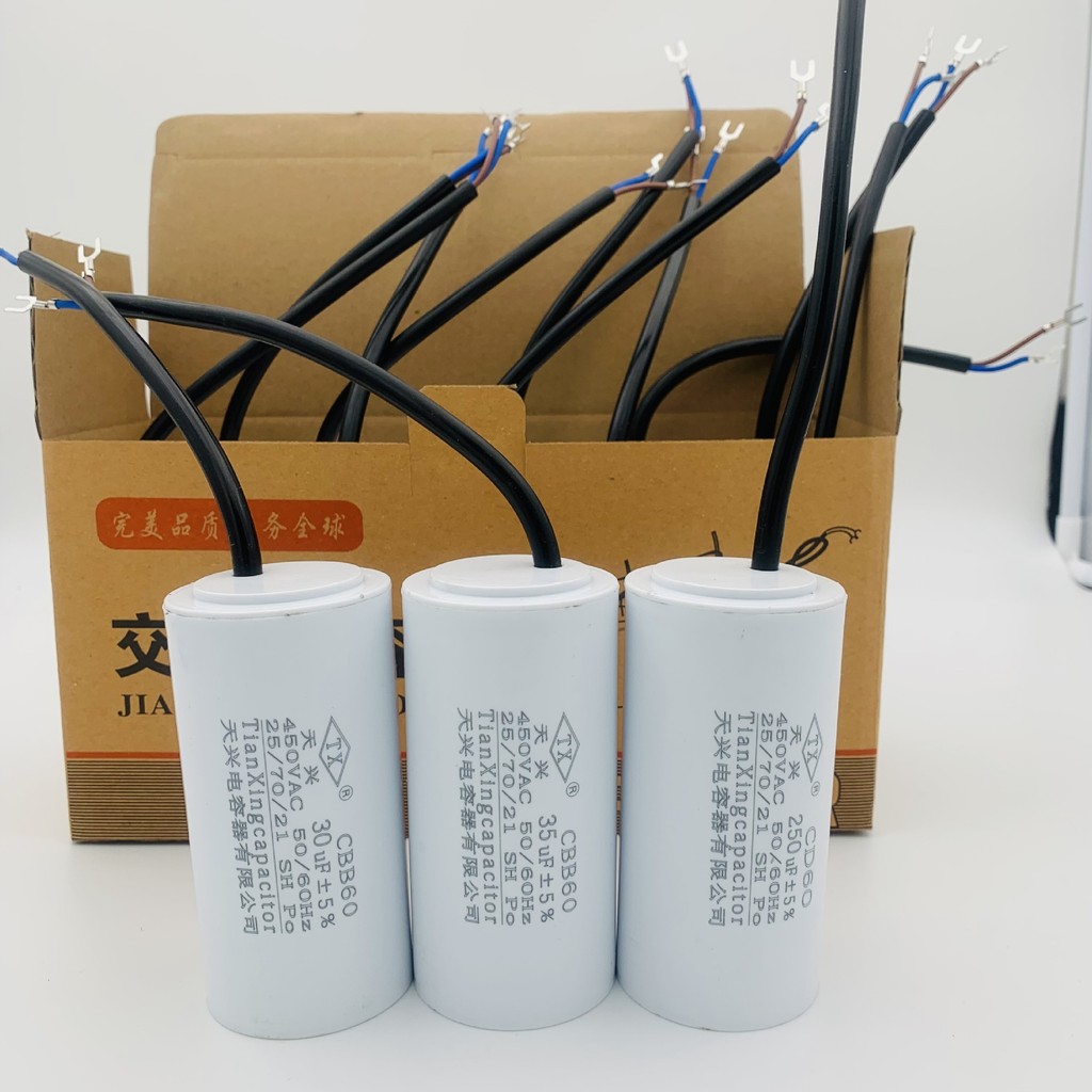 CD60 Start Series มอเตอร์ปั๊มน้ํา Air Compressor Capacitor CBB60 Operation Series Capacitor คุณภาพสู