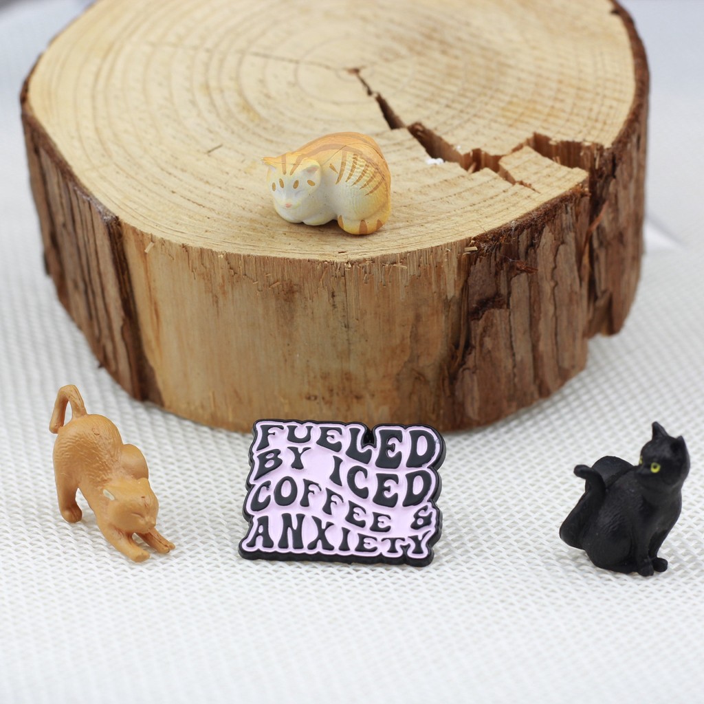 SUPA LUNA Enamel Pin Fueled by Ice Coffee & ความวิตกกังวล