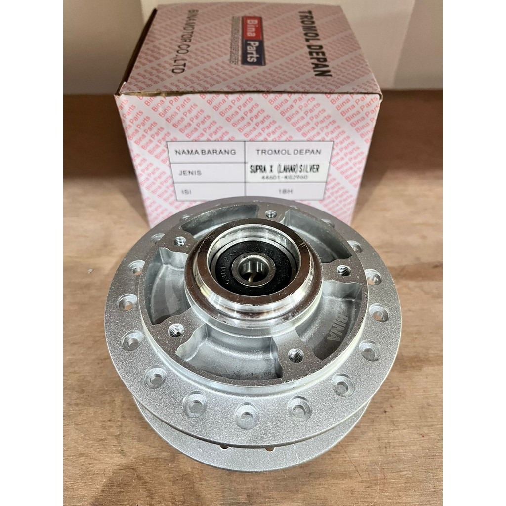 FRONT DRUM PLUS BEARING SUPRA X (สีเงิน) BINA PARTS
