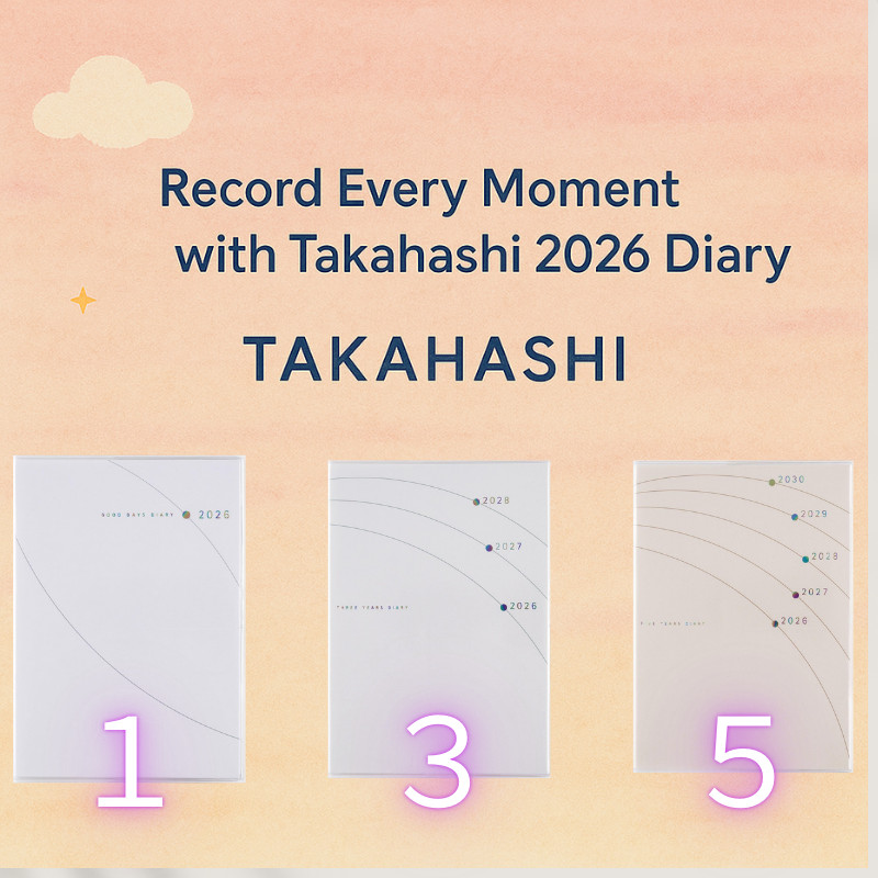 Takahashi B6 Diary 2026 1-Year 3-Year 5-Year Planner สมุดไดอารี่คุณภาพสูง เหมาะทุกโอกาส