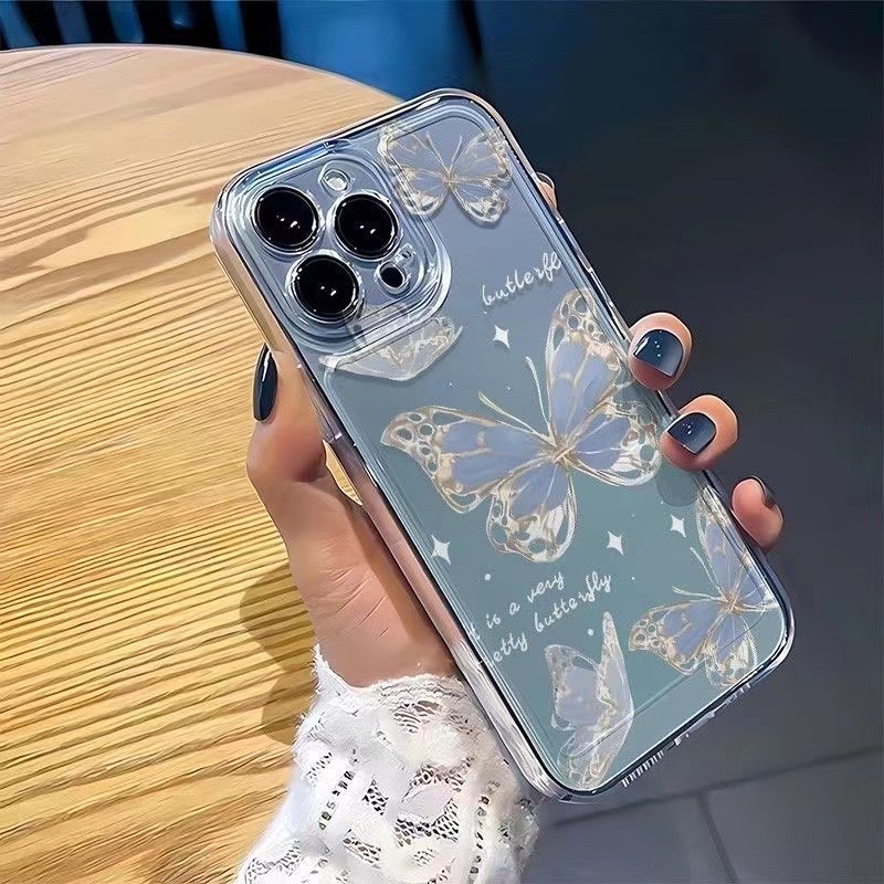 สําหรับ Tecno Pova 6 5G Li7 6 Pro 5G Li9 เคสผีเสื้อสีฟ้าไล่ระดับสี