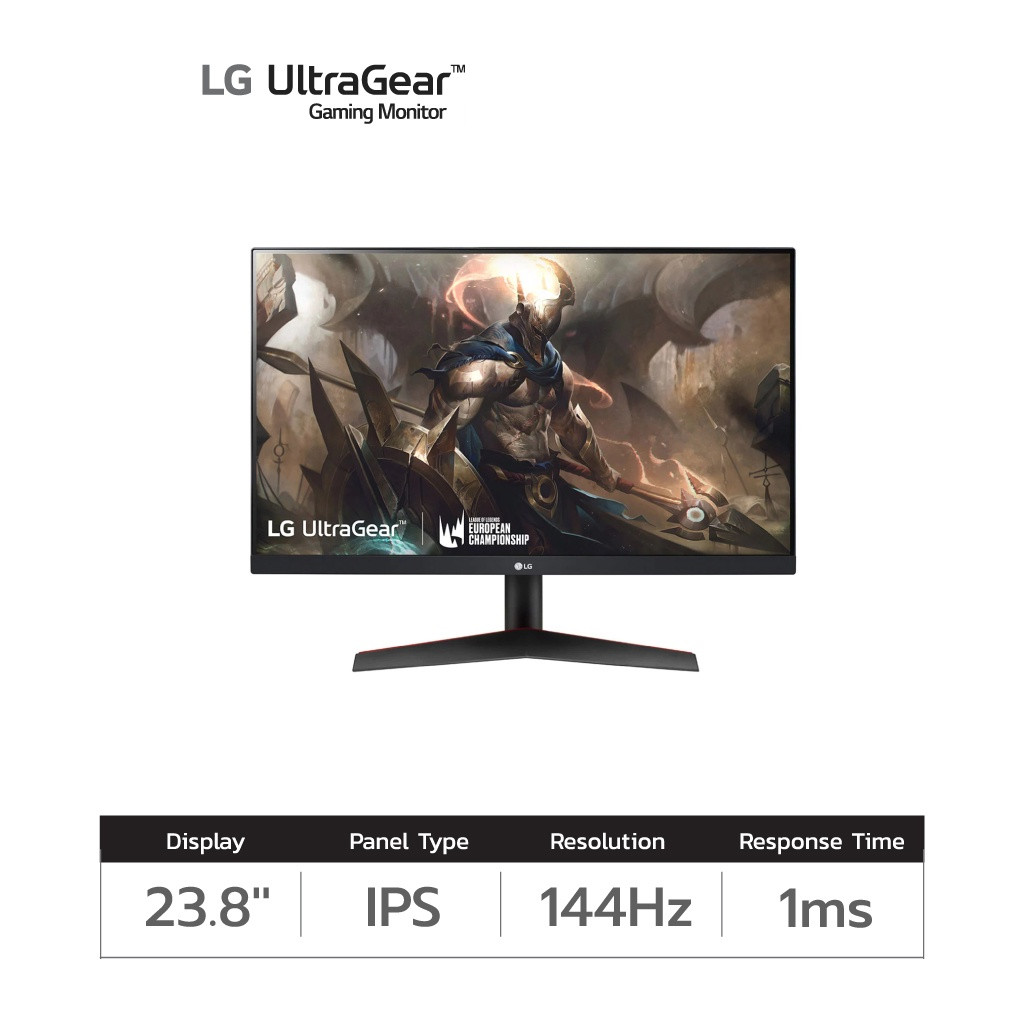 LG UltraGear™ Gaming Monitor รุ่น 24GN60R-B 24" (FHD,IPS,1ms,144Hz,พร้อม FreeSync (จอคอมพิวเตอร์)