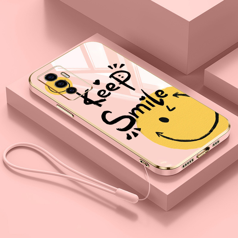 ปลอกสําหรับoppo Reno 12 5G Reno 12 F Reno12 Pro 5G 12Fรอบยิ้มFaceหรูหราElectroplating Anti Dropกรณีโทรศัพท์อ่อน - รูปที่ 2