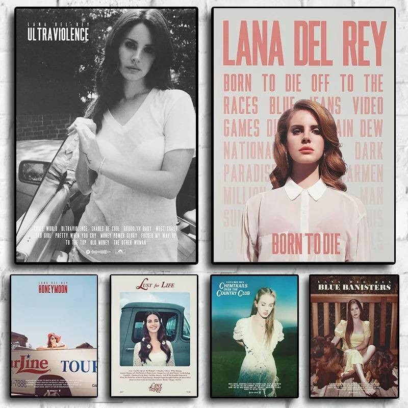 Lana Del Rey ร้อนเพลงอัลบั้มโปสเตอร์ภาพวาดผ้าใบ Home Wall Decor ภาพไม่มีกรอบ