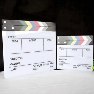 F2C กระดานสเลทคัทฉากภาพยนตร์ พร็อพถ่ายรูปมินิมอล สำหรับถ่ายหนังสามารถเขียนและลบได้ Movie Slate Film
