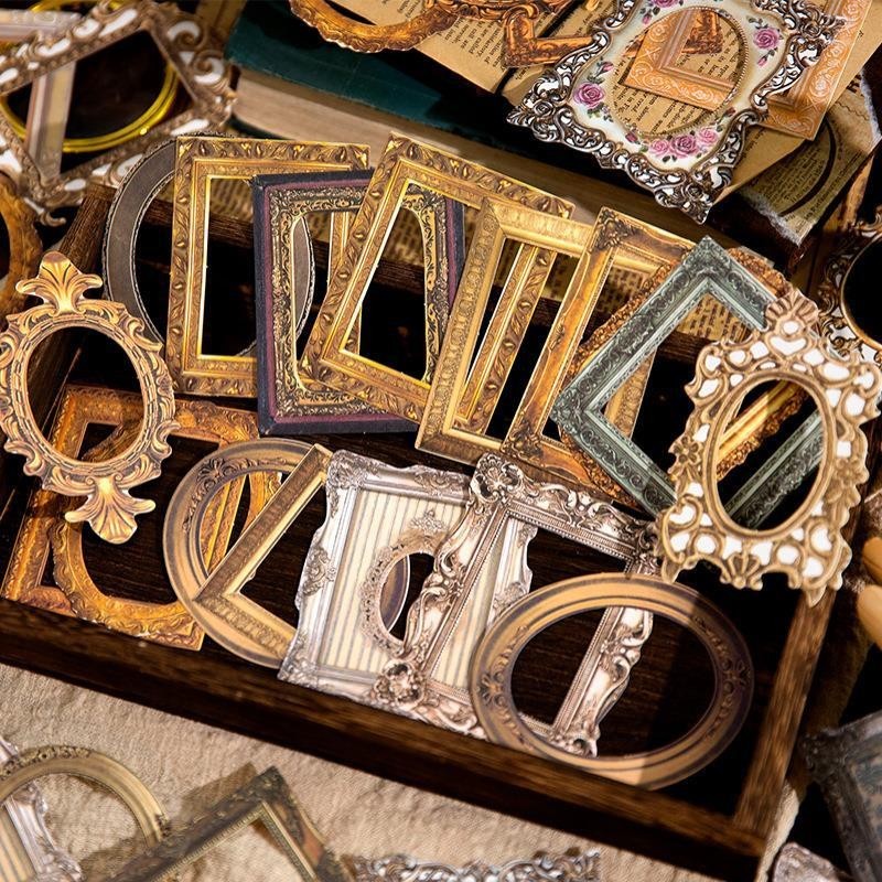 30 ชิ้น/แพ็ค Vintage Cutout กรอบตกแต่งกระดาษ Junk Journal DIY Scrapbooking Collage วัสดุ Planner Creative เครื่องเขียน