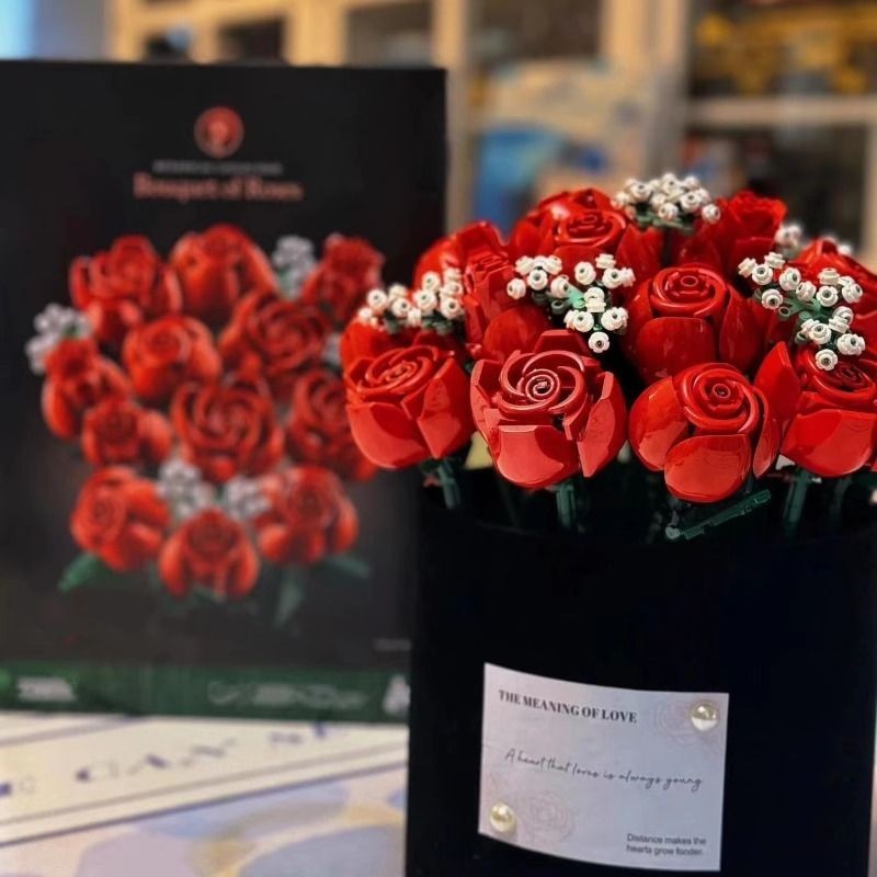 2024 สไตล์ใหม่เข้ากันได้เลโก้ 10328 ช่อดอกไม้อาคารบล็อกดอกไม้กุหลาบสาวชุดของขวัญสําหรับแฟน 520