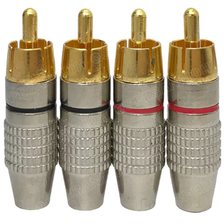[ 1ชุด/4ชิ้น ] RCA-118 ปลั๊ก RCA ท้าย 6mm RCA Plug Audio Grade RCA Connector Male หัว RCA ตัวผู้ทองแดงแท้ ปลั๊กRCA ปล...