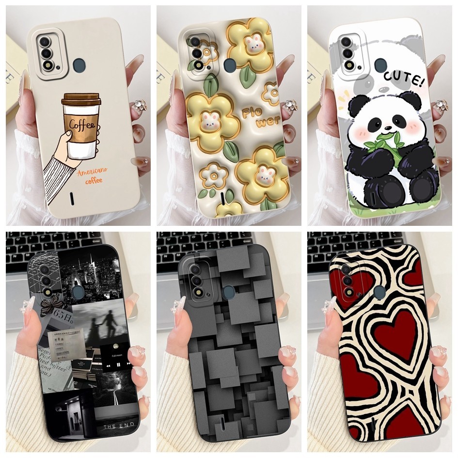 สําหรับ Itel P37 กรณี Vision 2S P651L กันกระแทกยอดนิยมดอกไม้ Art ทาสีซิลิโคนนุ่มเคสโทรศัพท์สําหรับ ItelP37 Vision2S กันชน