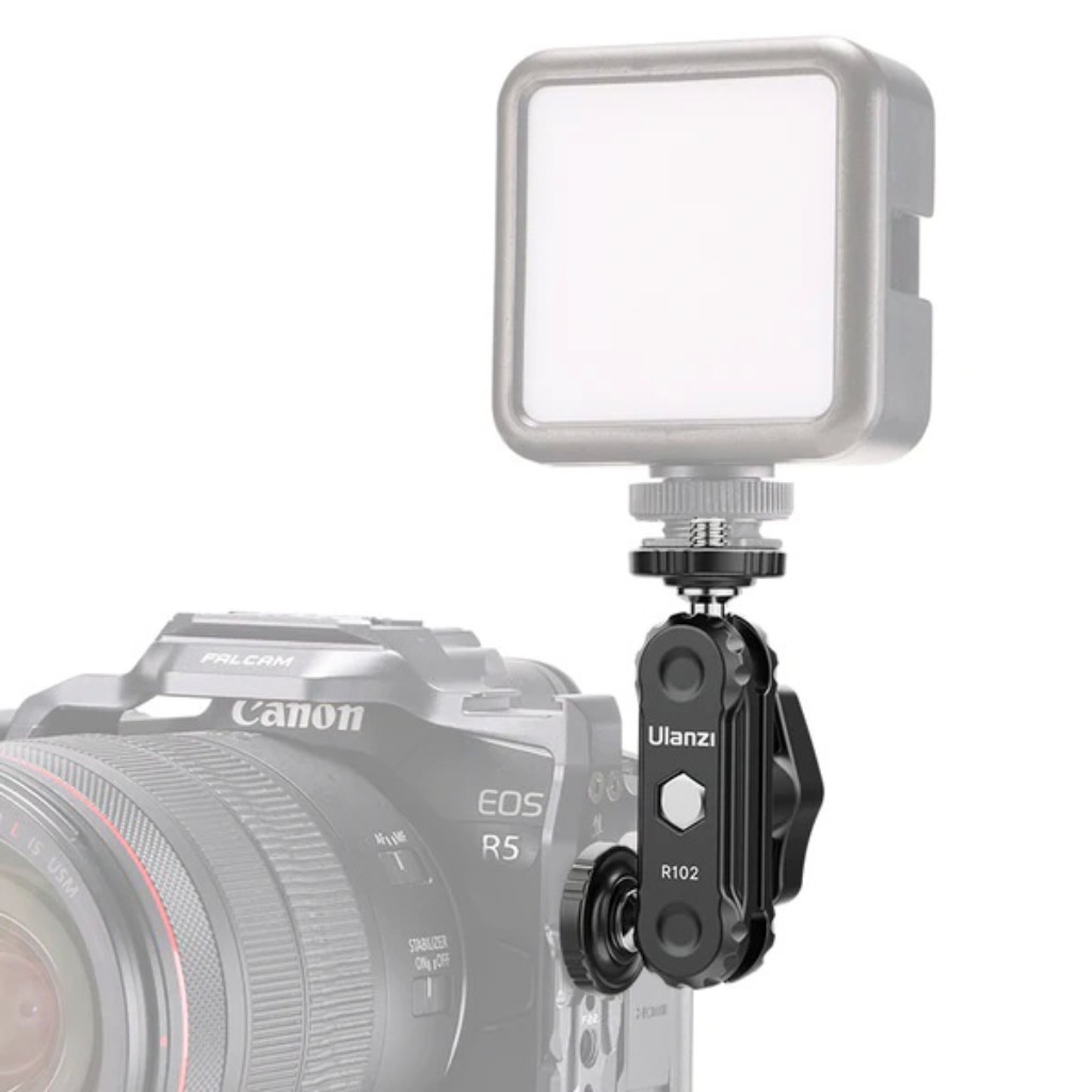 Ulanzi  R102 Double Head Clamp With 1/4 Screw ข้อต่อแบบดับเบิ้ลบอล ข้อต่อสำหรับใส่ไฟติดหัวกล้อง