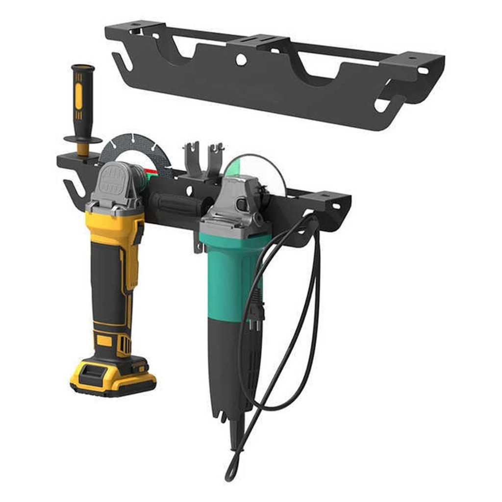 [mibum01eb] ขาตั้งเครื่องเจียร ขายึดติดผนัง 2 อ่าว ติดตั้งง่าย ที่ยึดเครื่องขัดมุม ชั้นวางเครื่องบด