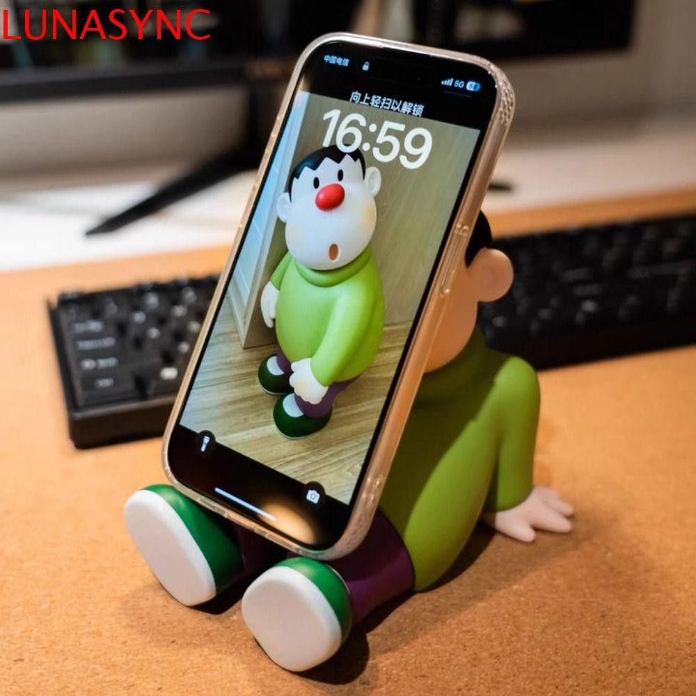 Lunasync ไขมัน|ที่วางโทรศัพท์, ขาตั้งโทรศัพท์มือถือโมเดลฟิกเกอร์ Crayon Shin-Chan, ขาตั้งตั้งโต๊ะไขมัน|ตุ๊กตาพีวีซีตกแต่งโต๊ะวงเล็บโทรศัพท์มือถือของขวัญเล็กๆ
