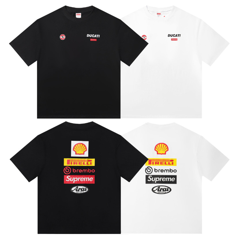 สไตล์ใหม่พร้อมสต็อก SUP Ducati & เสื้อยืดแขนสั้นคอกลมพิมพ์ลายผ้าฝ้ายแท้