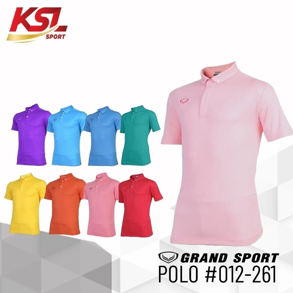 Grand Sport เสื้อโปโลแกรนด์สปอร์ต เสื้อทำงาน ใส่สบาย ไม่ต้องรีด สีล้วน รหัส 12-261 (012261)