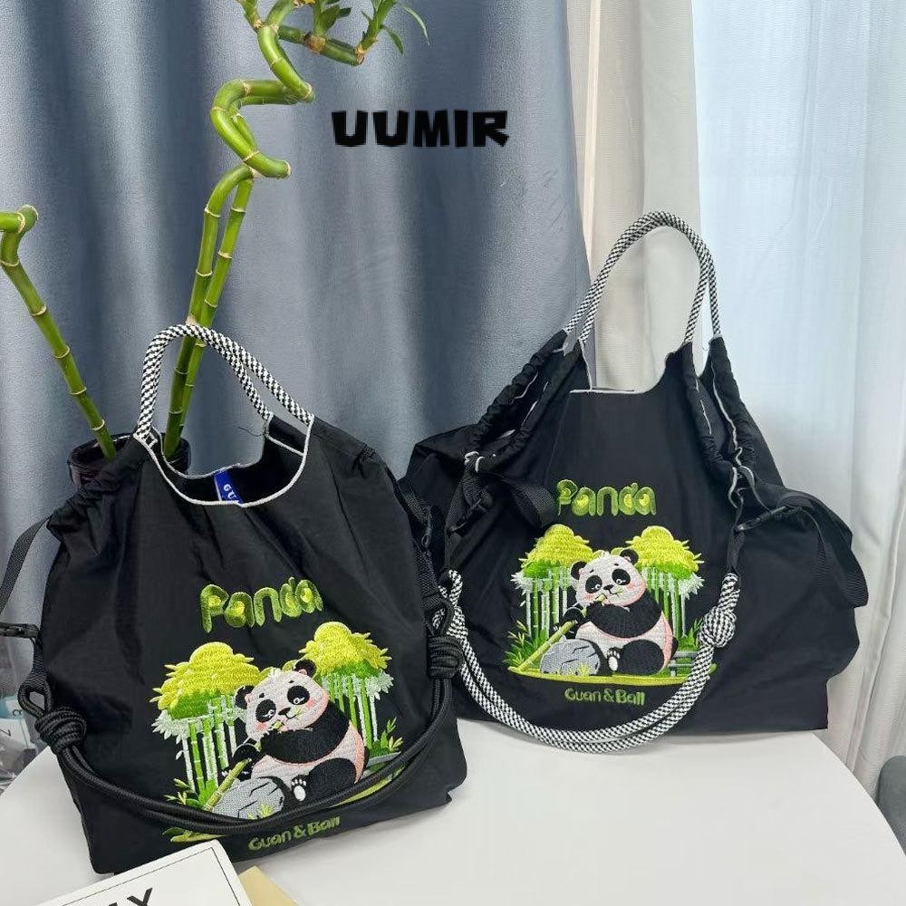 UUMIR กระเป๋าผ้าแคนวาส, เย็บปักถักร้อยความจุขนาดใหญ่ Tote Bag, Designer Eco Bag Shopper Handbag