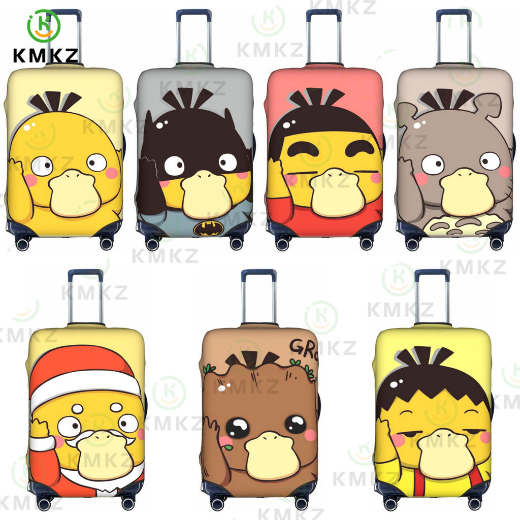 WEMET Pokemon Psyduck กระเป๋าเดินทาง 18-32 นิ้ว Spandex ยืดกระเป๋าเดินทาง Protector ล้างทําความสะอาด