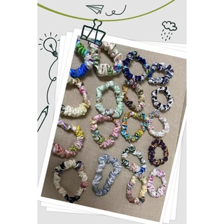 100% Mulberry Silk Scrunchie สําหรับผู้หญิงน่ารัก Flora hair Tie Pure Silk Scrunchies สําหรับสาวผม care Hand Made
