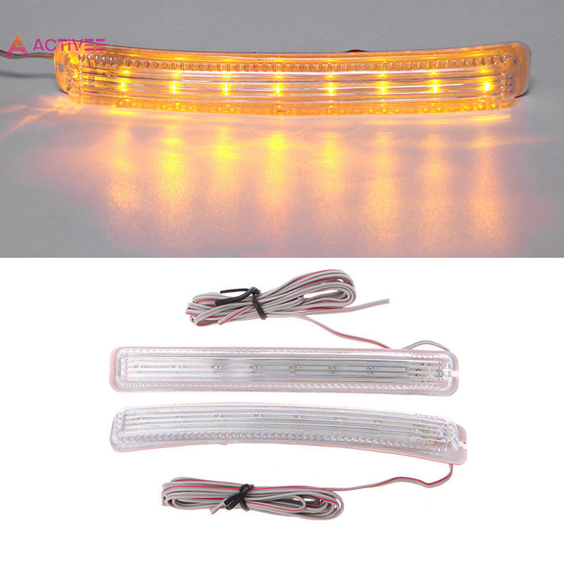 <Activee> 2 ชิ้น Universal Soft Amber 9 SMD12V LED กระจกมองหลังรถยนต์ไฟแสดงสถานะโคมไฟ Nice