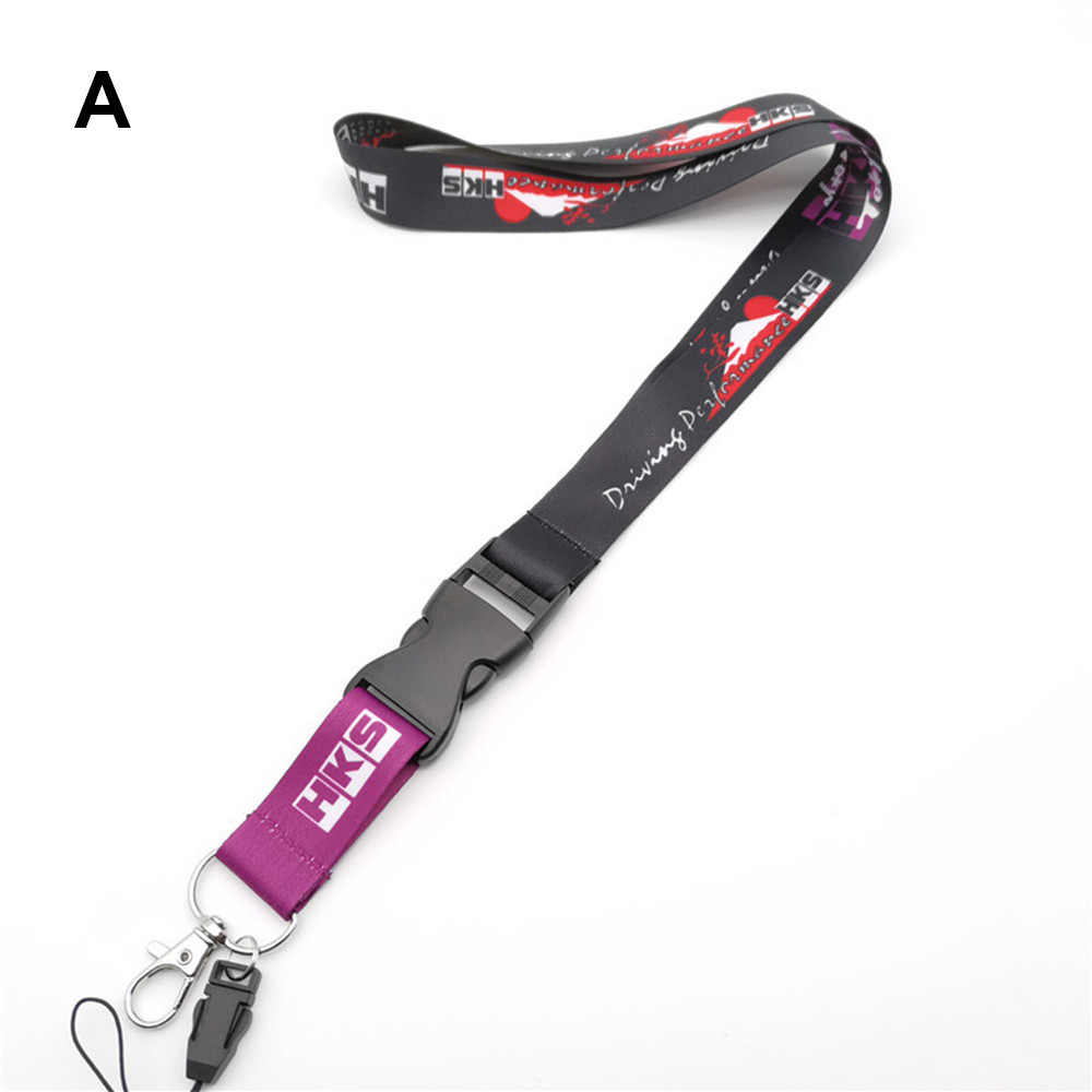 JDM Racing HKS สายคล้องคอ Lanyard โลโก้รถที่ถอดออกได้ ID การ์ดทํางานโทรศัพท์มือถือเชือกแขวน