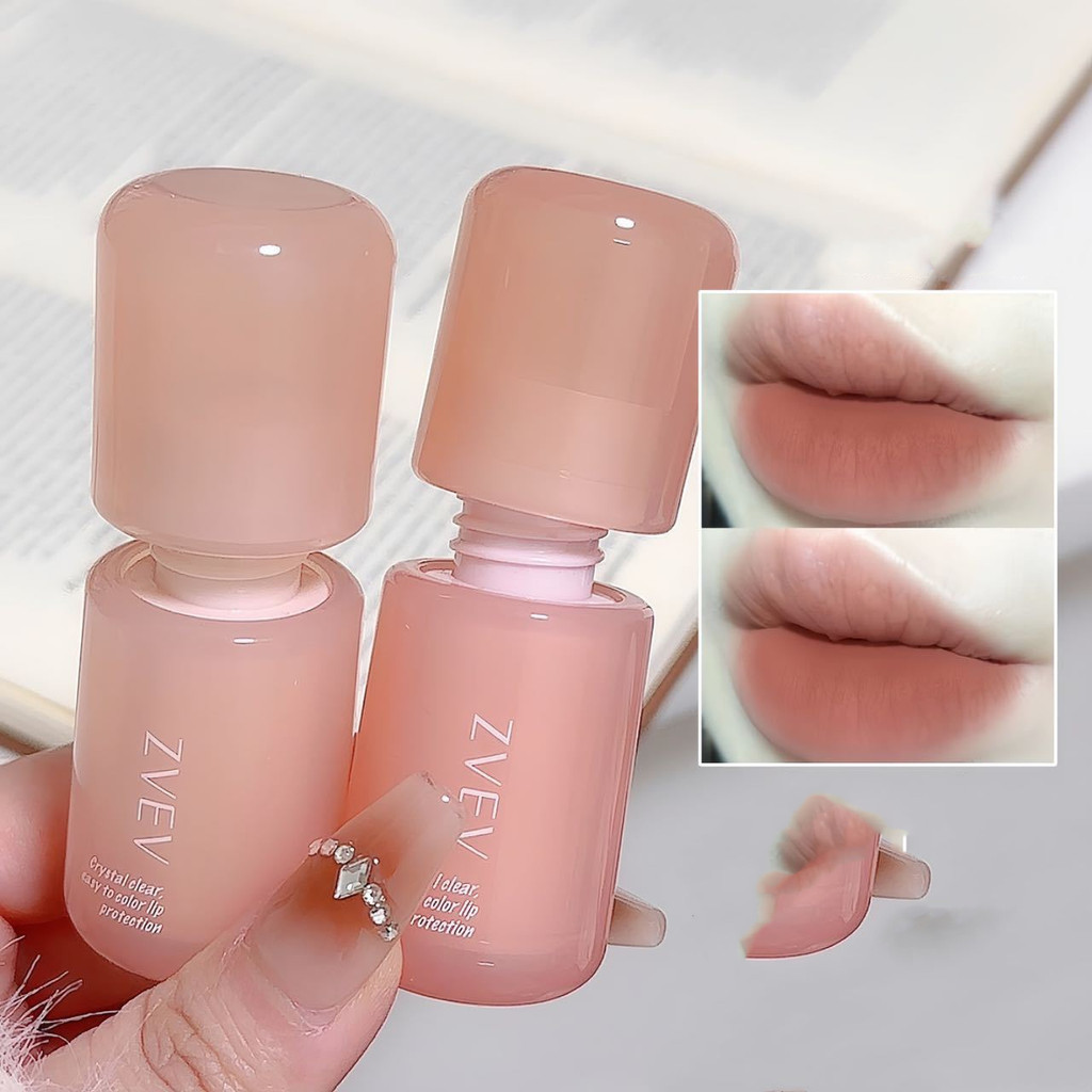 Zvev ถังน้ําแข็งน้อยน่ารัก Matte Velvet Lip Glaze ลิปสติกธรรมชาติ Lip Mud