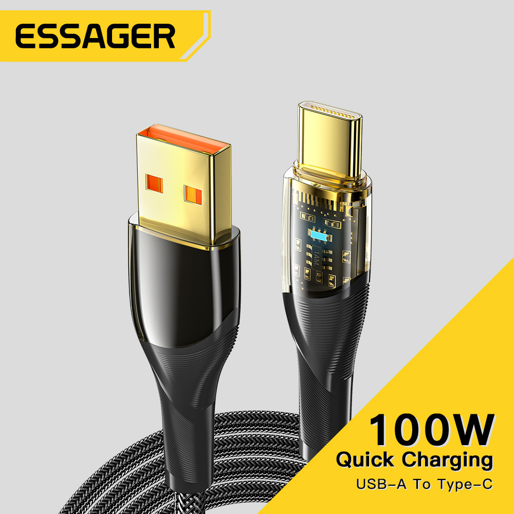 Essager สายชาร์จ USB Type C 7A PD 100W ชาร์จเร็ว สําหรับ Samsung Huawei P50 P40 OPPO K10 Honor