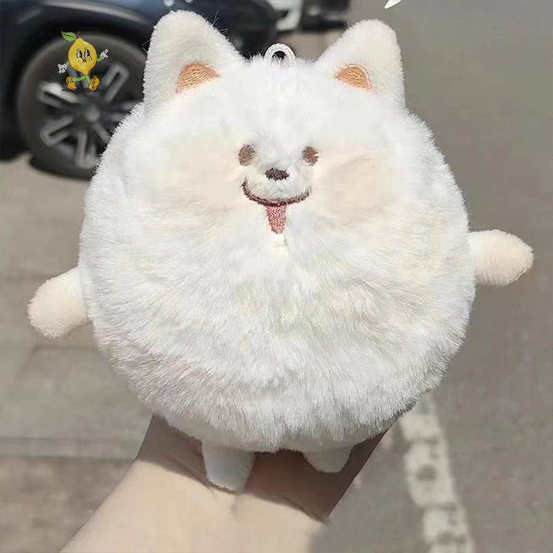 [mozh] 1pc Kawaii Samoyed ตุ๊กตาตุ๊กตา Squeak ของเล่นตุ๊กตาสัตว์ตุ๊กตาพวงกุญแจ Plushies ของเล่นผู้ถือกุญแจกระเป๋าจี้อุปกรณ์เสริมกุญแจรถ [TH]