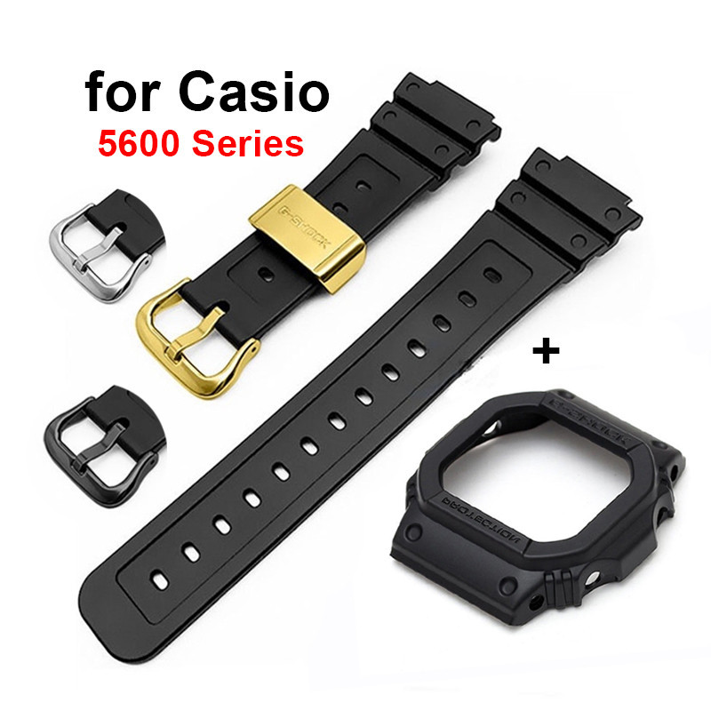 นาฬิกาสําหรับ Casio G-Shock DW-5600/5700/5735/5750 GW-B5600 GWX-5600 สายนาฬิกาสร้อยข้อมือยางซิลิโคนน