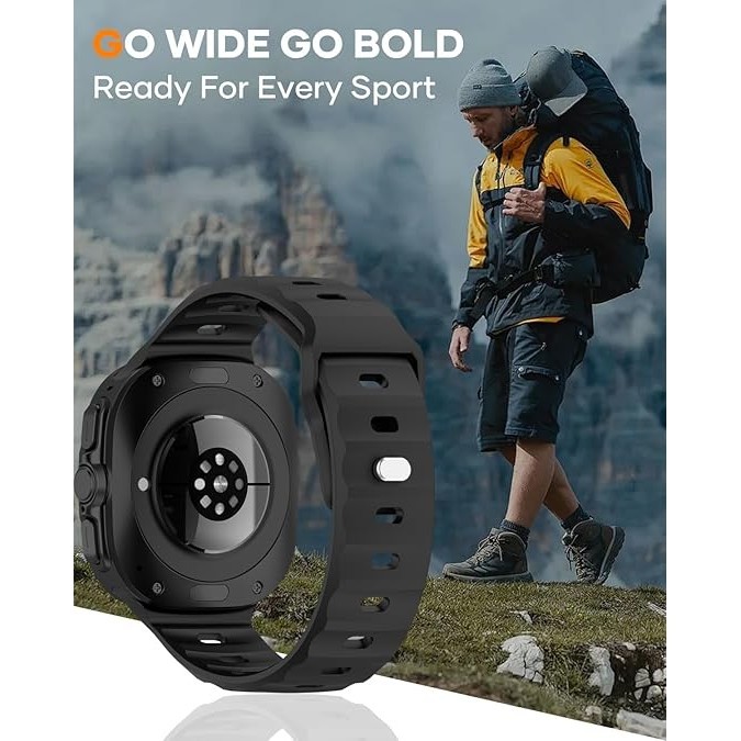 สายรัดสําหรับ Samsung Galaxy Watch Ultra 47 มม.ซิลิโคนสร้อยข้อมือกีฬาแบบนุ่มสําหรับ Galaxy Ultra 47 MM เปลี่ยนสายนาฬิกาอุปกรณ์เสริม