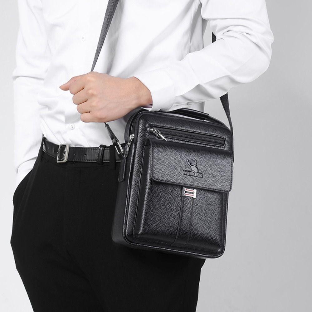 CONFIANZA Business Man Messenger Bag,หลายกระเป๋าสีทึบผู้ชายCrossbodyไหล่กระเป๋า,กระเป๋าถือคุณภาพสูงของแท้หนังขนาดใหญ่ความจุFanny Pack