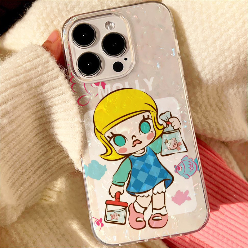 เคสแข็งหรูหรา Molly เคสไอโฟน สําหรับ เคสไอโฟน11 12 13 14 15 Pro Max 8 7Plus SE XS Max XR iPhone13 14 เคสโทรศัพท์ น่ารัก - รูปที่ 2