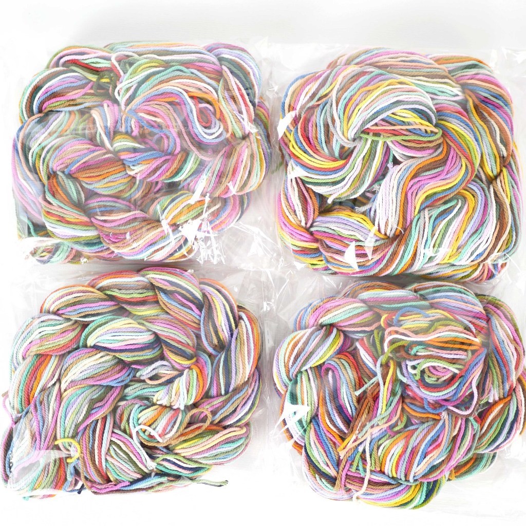 เศษเชือกฟอก เชือกคละสี 100 กรัม สำหรับถักกระเป๋า - รูปที่ 2