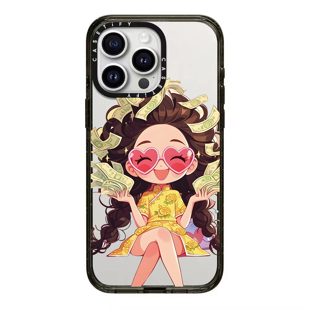 Happy girl เคสโทรศัพท์อะคริลิคสําหรับ IPhone 15 ProMax 15Pro 15 14 13 12 11 Pro Max กรณีแพคเกจเต็มรูปแบบดูดซับแรงกระแทก frosted hard ฝาหลัง