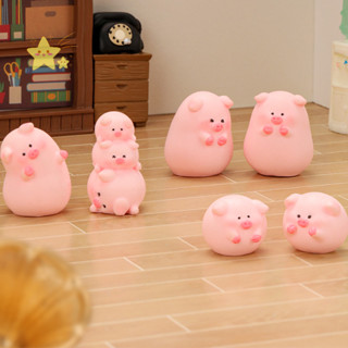 [ฯลฯ] น่ารักมินิลูกหมูเครื่องประดับการ์ตูนหมูหุ่นไมโครภูมิทั…