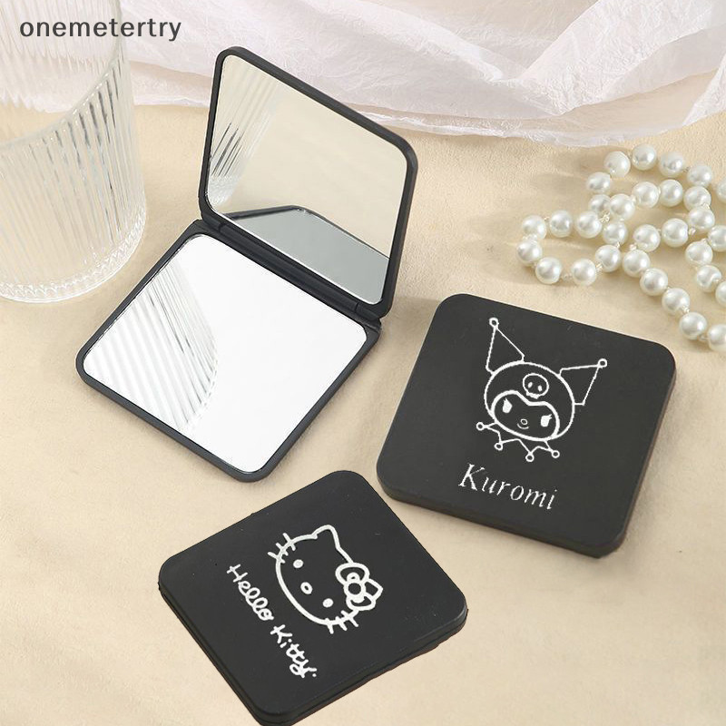 Onem การ์ตูน Kitty กระจกแต่งหน้า Mini พับ Sanrio แต่งหน้ากระจกโต๊ะเครื่องแป้งแบบพกพากระจกมือสองด้านขนาดกะทัดรัดกระจกกระเป๋า n