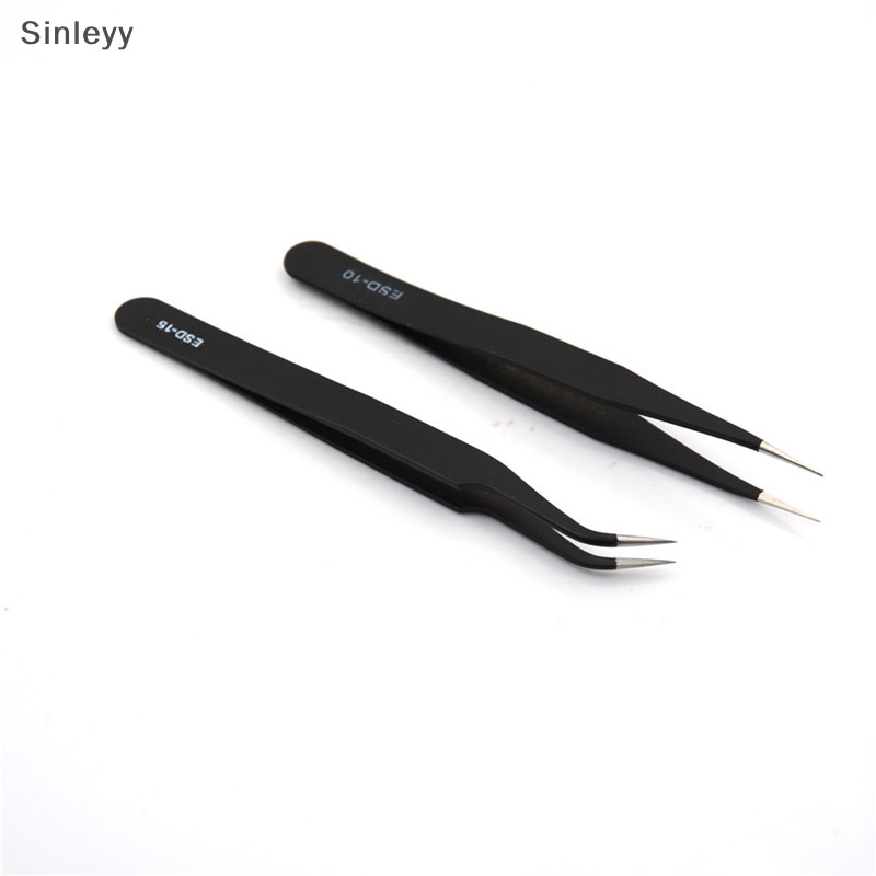 Nl 2 ชิ้น/เซ็ตใหม่สีดํา Anti-static ตรงแหนบโค้งแฟชั่นเครื่องมือ N