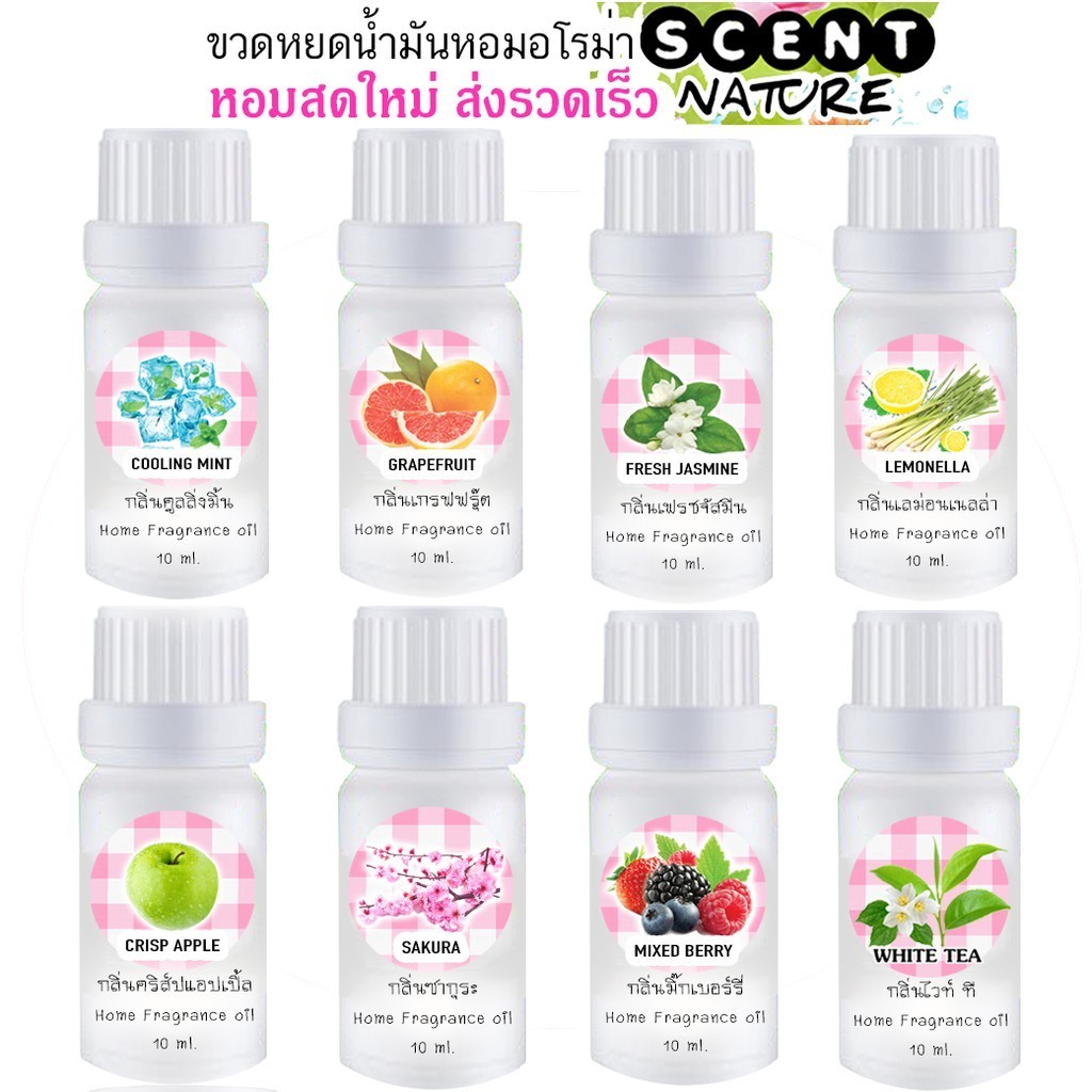 กลิ่นหอม 🔥 ขวดหยดอโรม่า เข้มข้น หยดตะเกียงและเครื่องพ่น 10 ml (มีส่ง)