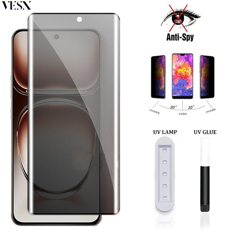 Matte Anti Spy ความเป็นส่วนตัว UV กระจกนิรภัยฟิล์มป้องกันหน้าจอ OPPO Reno 12 11 10 8T Pro+ Plus 5G 2024