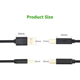 UGREEN รุ่น US135 สายปริ้นเตอร์ สแกนเนอร์ USB Printer USB2.0 to Type B ยาว 1-10 เมตร
