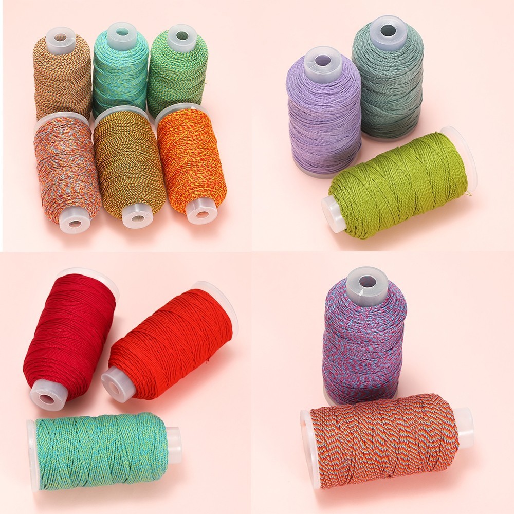 St.kunkka ด้ายฝ้าย 1.2 มม. Wenwan ถูมือ 40 สี Non-Elastic เชือกถัก 10 ม. ทนสึกหรอ 10 ม. สําหรับ DIY ลูกปัด เครื่องประดับ วัสดุ