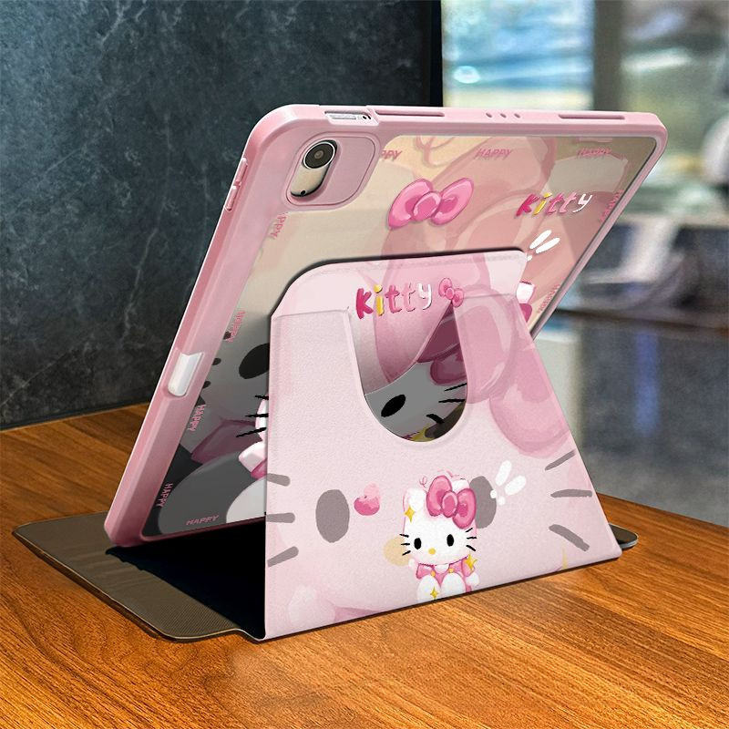 เคส Ipad 360 ° Rotationcute High Beauty Hellokitty เหมาะสําหรับอะคริลิค iPad Air6 Gen7/8/9 10.2 Gen5/6 9.7 Air4 Air5 10.9 Pro11 Gen10 Triple พับ iPad Cover ราคา ถูกที่สุด ดีลบีเคเค แกลเลอรีภาพที่ 2