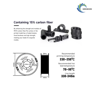 3D Filament Carbon Fiber PETG CF (Carbon Fiber) 1.75mm 1KG เส้นพลาสติกเครื่องพิมพ์ F022