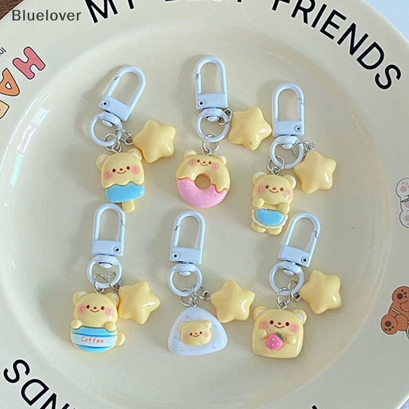 Bluelover น่ารัก Pentagram Star Butter Bear พวงกุญแจกระเป๋าจี้การ์ตูนพวงกุญแจเครื่องประดับผู้หญิงกระเป๋าเป้สะพายหลัง Ch อุปกรณ์ตกแต่งใหม่