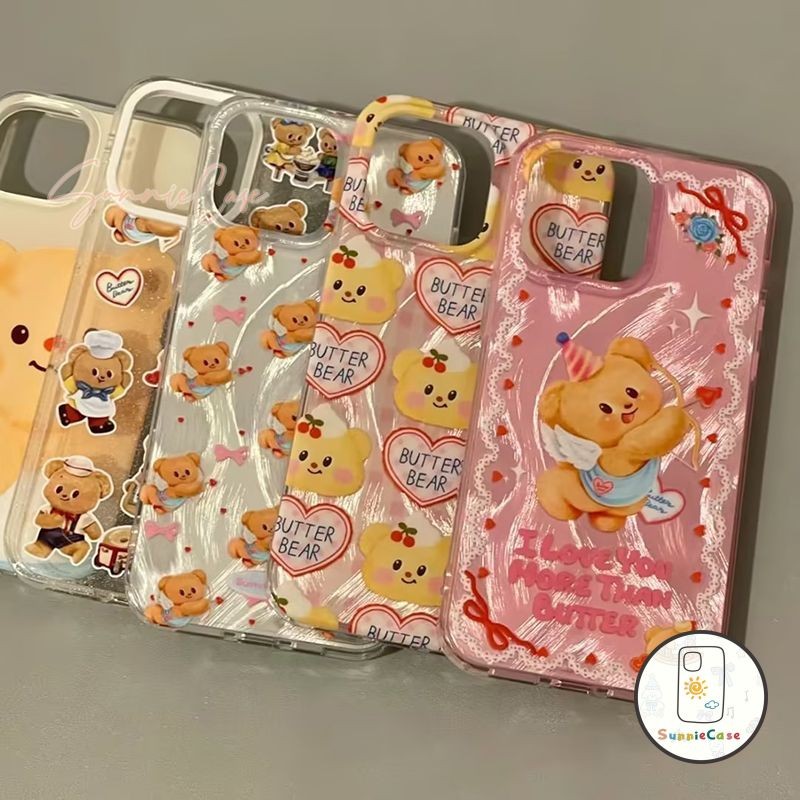 Butter bear การ์ตูนดูเดิลน่ารักเคสSamsung A04s A12 A53 A11 A51 A03 A21s A05s A50 A25 A23 A20 A32 A13 A14 A33 A34 A05 A15