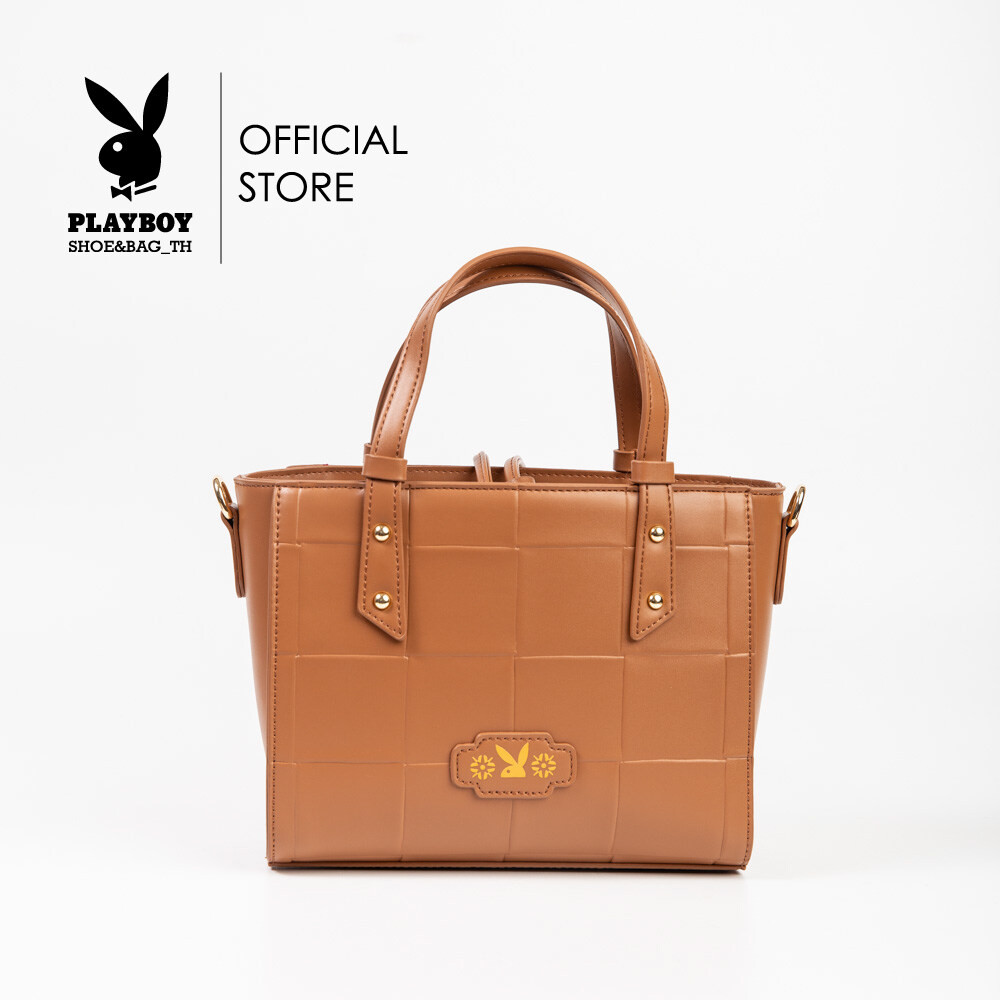 Playboyรุ่น Sofia Bagกระเป๋าสะพายข้างผู้หญิง ST-BS243PB109 ดีไซน์ทรงตระกร้าซับในผ้าปิดแบบหูรูดกระเป๋า มี2สี ครีม/น้ำตาล