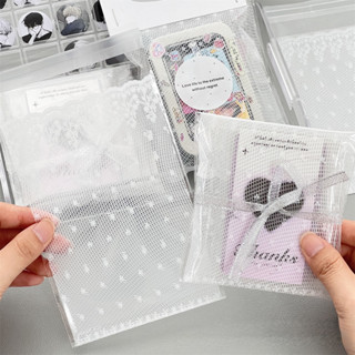 Ins ลูกไม้สีขาวถุงปิดผนึก Toploader Sleeves Photocard Self-ก…