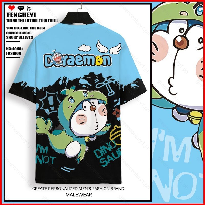 Ys Doraemon เด็กการ์ตูนน่ารักคอสเพลย์ผ้า 3D ฤดูร้อนเสื้อยืดอะนิเมะแขนสั้น 120 - 5XL