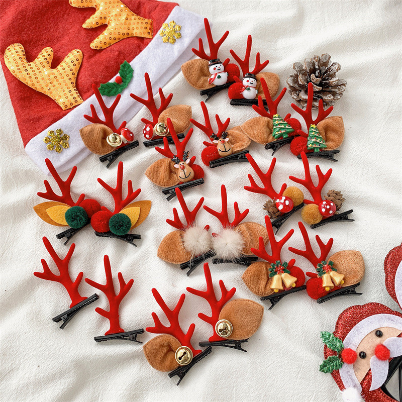 คริสต์มาส Elk หู Hairpins สาวน่ารัก Antler กิ๊บติดผมเทศกาล Party Headwear