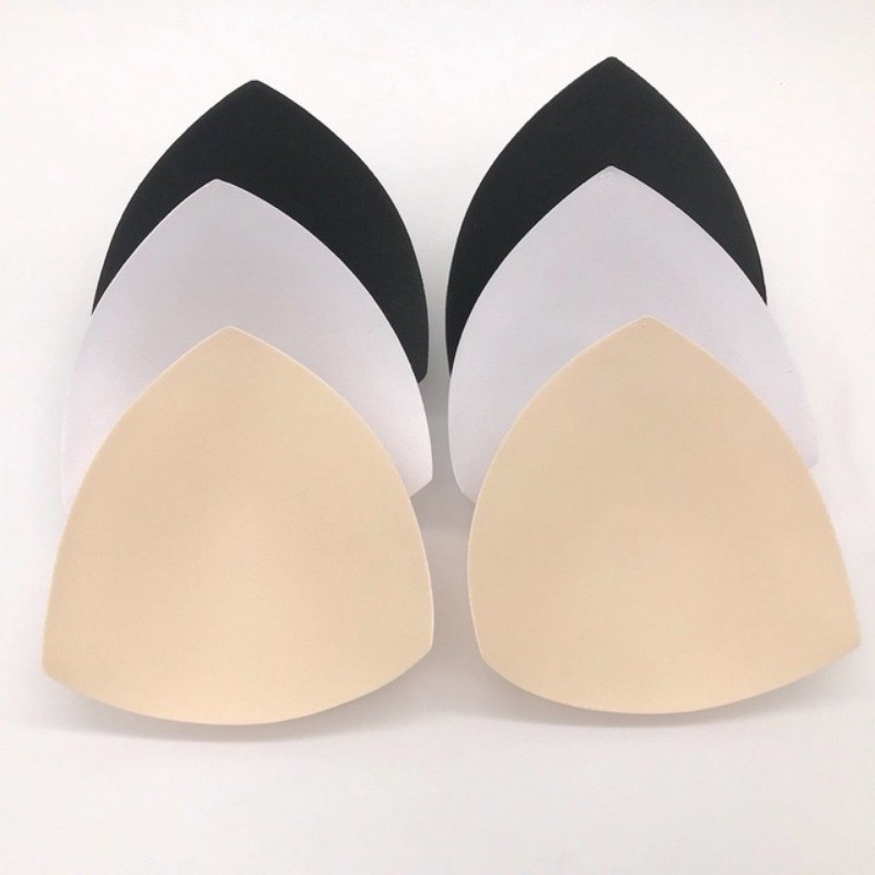 3 คู่ผู้หญิงสามเหลี่ยมถ้วยบิกินี่กีฬา Bra Pad หน้าอก Push Up ใส่แผ่นโฟมฟองน้ําสําหรับชุดว่ายน้ํา