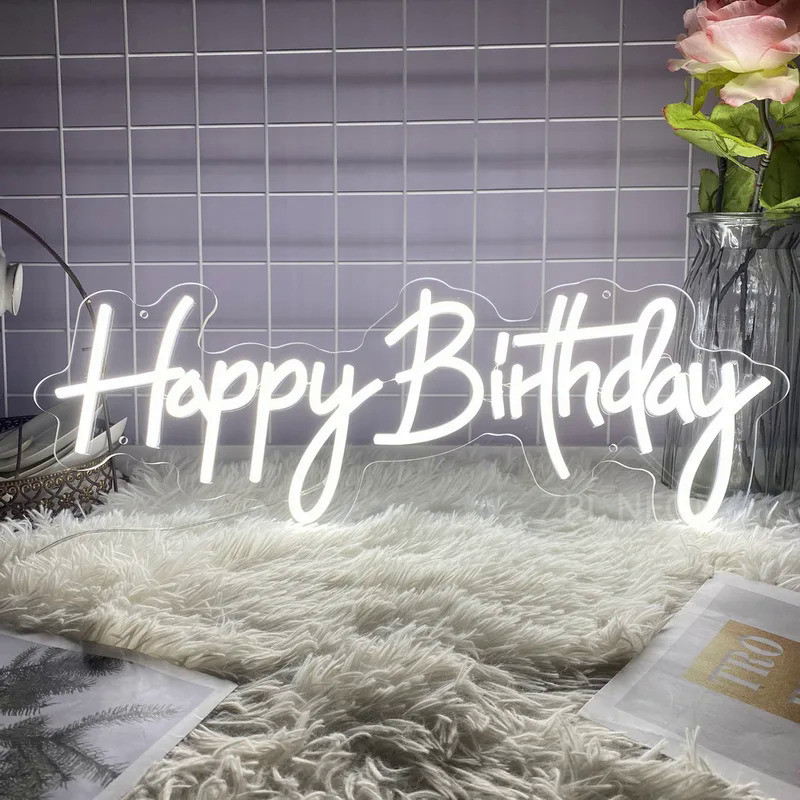 Happy Birthday Sign Led Neon Lights Birthday Party Decoratio Wall Art Room Bar Club Night Lights Led