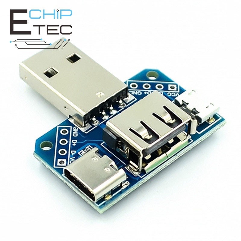 1PCS/3PCS 4-in-1 USB To Micro To Type-C 4P 2.54mm Connector อะแดปเตอร์บอร์ดชายหญิง USB Connectors